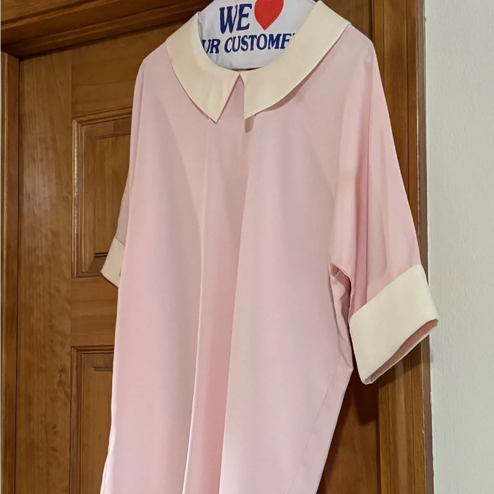 Preppy soft Pink Collared Shirt - Picture 5 of 9